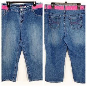 Wak Blue Denim Jeans with Pink Trim Size 16W